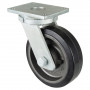 Roulette Pivotante Charge Lourde Caoutchouc élastique noir - Ø250mm - 750kg