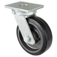 Roulette Pivotante Charge Lourde Caoutchouc élastique noir - Ø250mm - 750kg Roulette Pivotante Charge Lourde Caoutchouc élastique noir - Ø250mm - 750kg