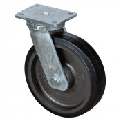 Roulette Pivotante Charge Lourde Caoutchouc élastique noir - Ø300mm - 850kg