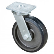 Roulette Pivotante Charge Lourde Caoutchouc élastique noir - Ø300mm - 850kg