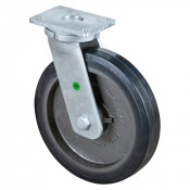 Roulette Pivotante Charge Lourde Caoutchouc élastique noir - Ø400mm - 1200kg