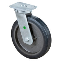 Roulette Pivotante Charge Lourde Caoutchouc élastique noir - Ø400mm - 1200kg