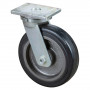 Roulette Pivotante Charge Lourde Caoutchouc élastique noir - Ø400mm - 1500kg