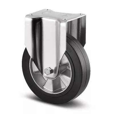 Roulettes Fixes Caoutchouc Vulcanisé – Diamètres 125 à 200 mm – Charge 300–450 kg
