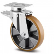 Roulettes Pivotantes à Frein Polyuréthane – Diamètres 125 à 200 mm – Charge 500–600 kg
