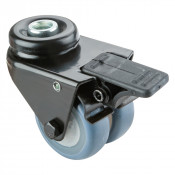 Roulette Appareil Bloc. Dir. Caoutchouc bleu clair Ø50mm 80kg Oeil