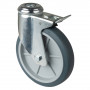 Roulette Appareil Bloc. Dir. Caoutchouc Gris Ø150mm 100kg Oeil