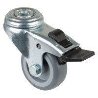 Roulette Appareil Bloc. Dir. Caoutchouc Gris Ø50mm 50kg Oeil Roulette Appareil Bloc. Dir. Caoutchouc Gris Ø50mm 50kg Oeil