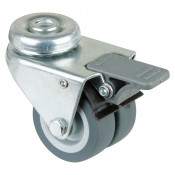 Roulette Appareil Bloc. Dir. Caoutchouc Gris Ø50mm 70kg Oeil