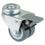 Roulette Appareil Bloc. Dir. Caoutchouc Gris Ø50mm 70kg Oeil