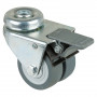 Roulette Appareil Bloc. Dir. Caoutchouc Gris Ø50mm 80kg Oeil
