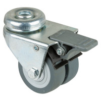 Roulette Appareil Bloc. Dir. Caoutchouc Gris Ø50mm 80kg Oeil Roulette Appareil Bloc. Dir. Caoutchouc Gris Ø50mm 80kg Oeil
