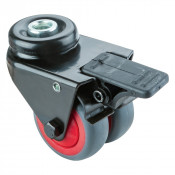 Roulette Appareil Bloc. Dir. Caoutchouc Gris Ø50mm 80kg Oeil