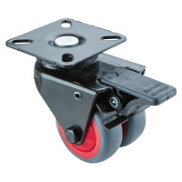 Roulette Appareil Bloc. Dir. Caoutchouc Gris Ø50mm 80kg Platine