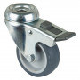 Roulette Appareil Bloc. Dir. Caoutchouc Gris Ø60mm 40kg Oeil