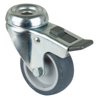 Roulette Appareil Bloc. Dir. Caoutchouc Gris Ø60mm 40kg Oeil Roulette Appareil Bloc. Dir. Caoutchouc Gris Ø60mm 40kg Oeil