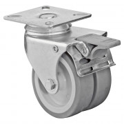 Roulette Appareil Bloc. Dir. Caoutchouc Gris Ø75mm 100kg Platine