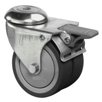 Roulette Appareil Bloc. Dir. Caoutchouc Gris Ø75mm 120kg Oeil Roulette Appareil Bloc. Dir. Caoutchouc Gris Ø75mm 120kg Oeil
