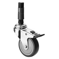 Roulette Appareil Bloc. Dir. Caoutchouc Gris Ø75mm 75kg Douille Roulette Appareil Bloc. Dir. Caoutchouc Gris Ø75mm 75kg Douille