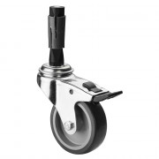 Roulette Appareil Bloc. Dir. Caoutchouc Gris Ø75mm 75kg Douille
