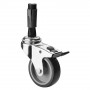 Roulette Appareil Bloc. Dir. Caoutchouc Gris Ø75mm 75kg Douille