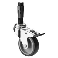Roulette Appareil Bloc. Dir. Caoutchouc Gris Ø75mm 75kg Douille