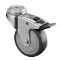 Roulette Appareil Bloc. Dir. Caoutchouc Gris Ø75mm 75kg Oeil