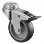Roulette Appareil Bloc. Dir. Caoutchouc Gris Ø75mm 75kg Oeil