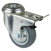 Roulette Appareil Bloc. Dir. Caoutchouc Gris Ø80mm 80kg Douille
