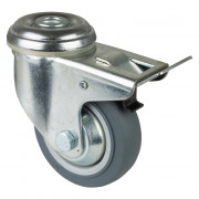 Roulette Appareil Bloc. Dir. Caoutchouc Gris Ø80mm 80kg Douille