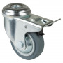 Roulette Appareil Bloc. Dir. Caoutchouc Gris Ø80mm 80kg Oeil