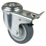 Roulette Appareil Bloc. Dir. Caoutchouc Gris Ø80mm 80kg Oeil