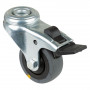 Roulette Appareil Bloc. Dir. Caoutchouc Gris Conduct. Ø50mm 50kg Oeil