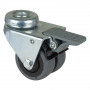 Roulette Appareil Bloc. Dir. Caoutchouc Gris Conduct. Ø50mm 70kg Oeil