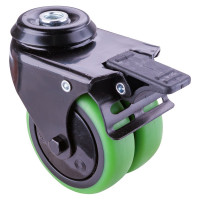 Roulette Appareil Bloc. Dir. Caoutchouc vert Ø75mm 100kg Oeil Roulette Appareil Bloc. Dir. Caoutchouc vert Ø75mm 100kg Oeil