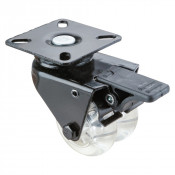 Roulette Appareil Bloc. Dir. Plastique Ø50mm 80kg Platine