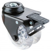 Roulette Appareil Bloc. Dir. Plastique Ø75mm 100kg Oeil