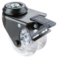 Roulette Appareil Bloc. Dir. Plastique Ø75mm 100kg Oeil