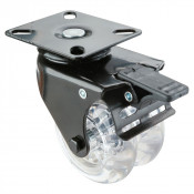 Roulette Appareil Bloc. Dir. Plastique Ø75mm 100kg Platine