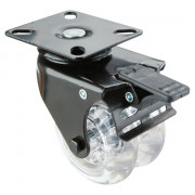 Roulette Appareil Bloc. Dir. Plastique Ø75mm 100kg Platine