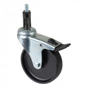 Roulette Appareil Bloc. Dir. Plastique noir Ø100mm 65kg Douille