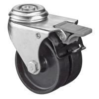 Roulette Appareil Bloc. Dir. Plastique noir Ø75mm 100kg Oeil Roulette Appareil Bloc. Dir. Plastique noir Ø75mm 100kg Oeil