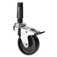 Roulette Appareil Bloc. Dir. Plastique noir Ø75mm 50kg Douille Roulette Appareil Bloc. Dir. Plastique noir Ø75mm 50kg Douille