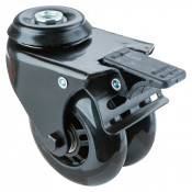 Roulette Appareil Bloc. Dir. Polyuréthane Ø75mm 100kg Oeil