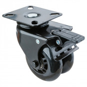 Roulette Appareil Bloc. Dir. Polyuréthane Ø75mm 70kg Platine