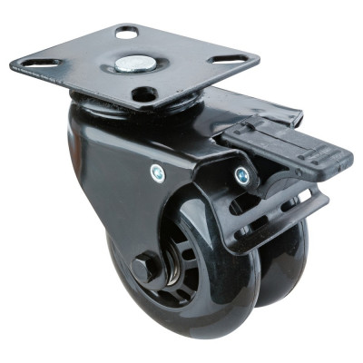 Roulette Appareil Bloc. Dir. Polyuréthane Ø75mm 70kg Platine