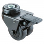 Roulette Appareil Bloc. Dir. Thermoplastique caoutchouc noir Ø50mm 80kg Oeil