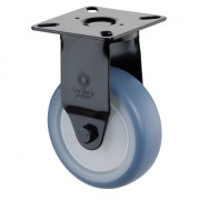 Roulette Appareil Fixe Caoutchouc bleu clair Ø75mm 75kg Platine