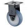 Roulette Appareil Fixe Caoutchouc bleu clair Ø75mm 75kg Platine