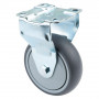 Roulette Appareil Fixe Caoutchouc Gris Ø100mm 100kg Platine